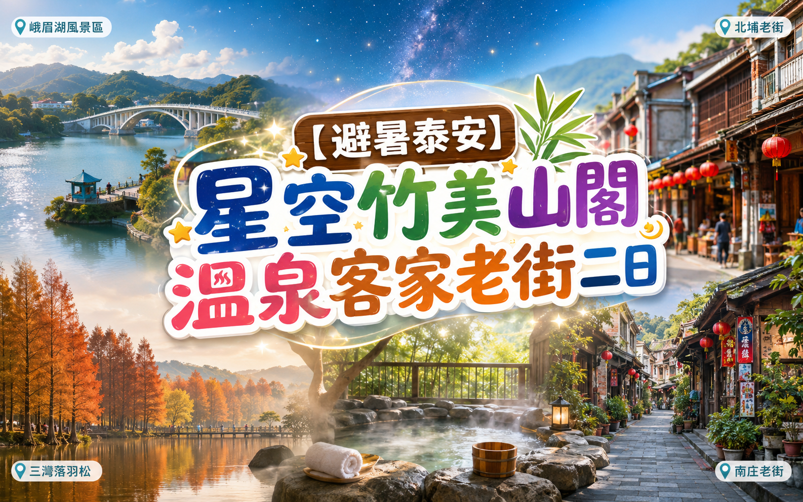 【避暑泰安】星空竹美山閣溫泉客家老街二日
